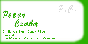peter csaba business card